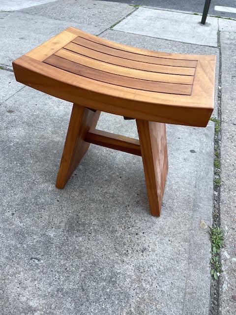 Solid teak bench 18x12x18" tall