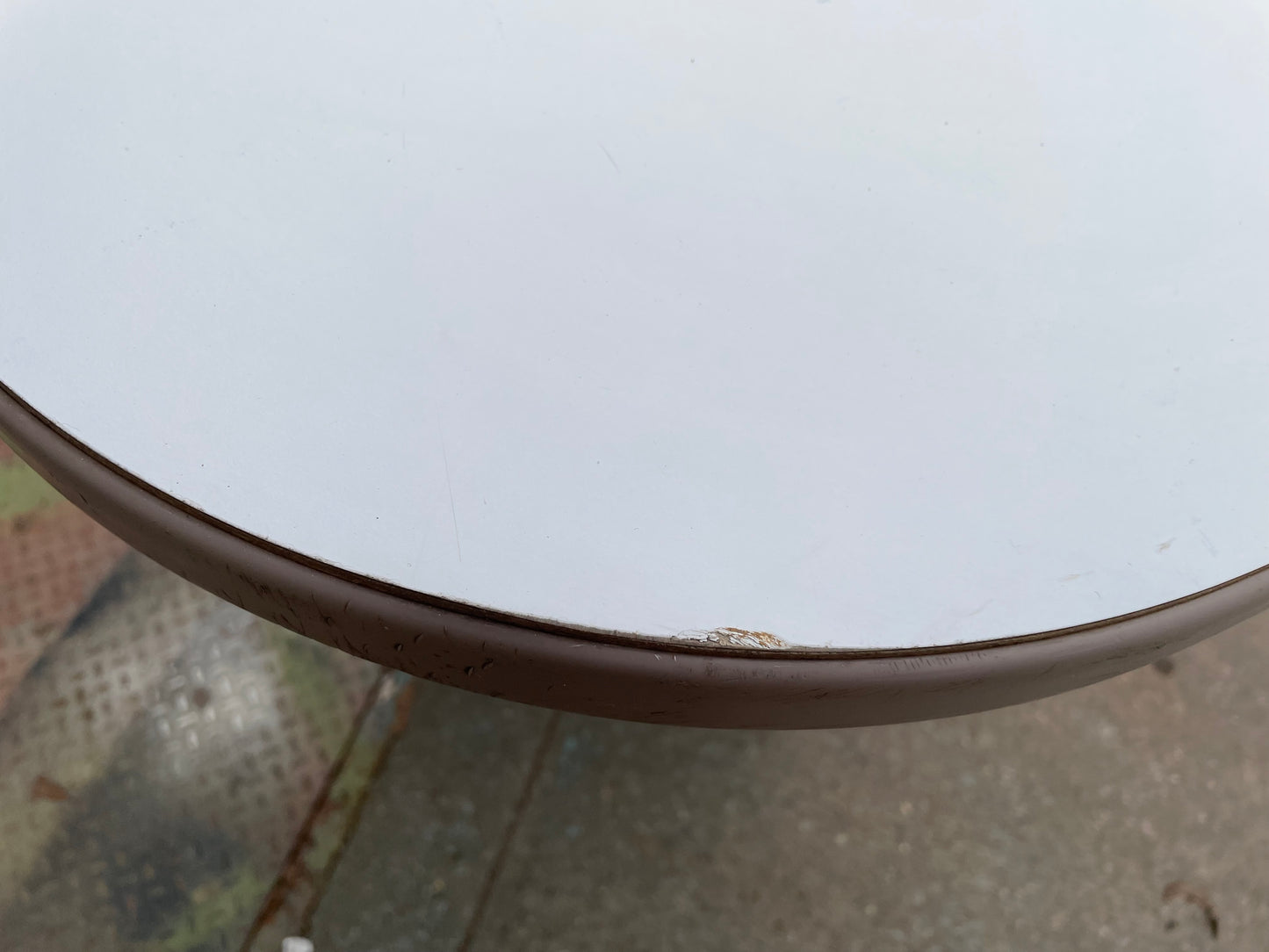 Oval Postmodern Dining Table with Mint Colored Base