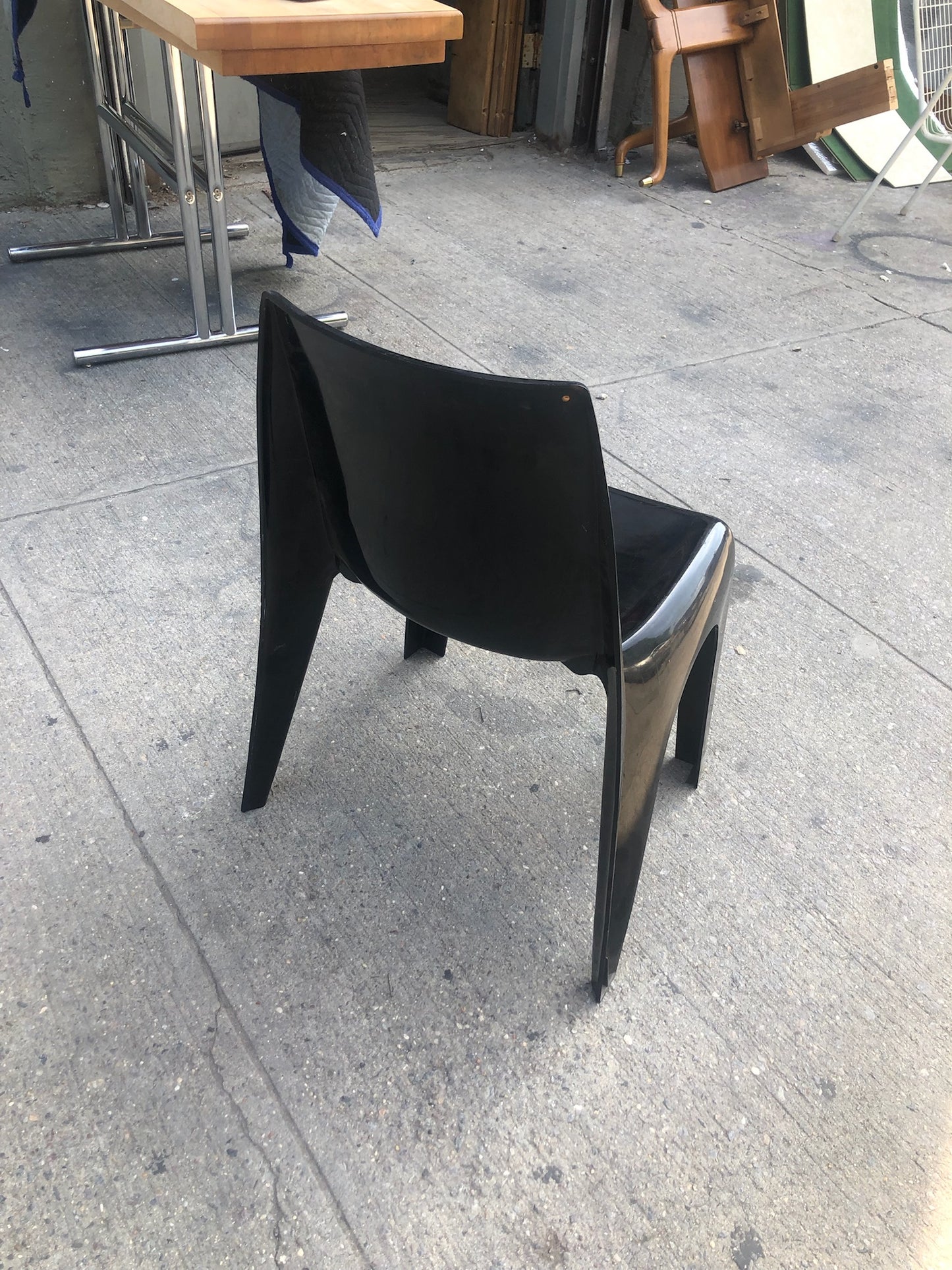 Single Black Plastic Molded Vintage Chair by Marbon