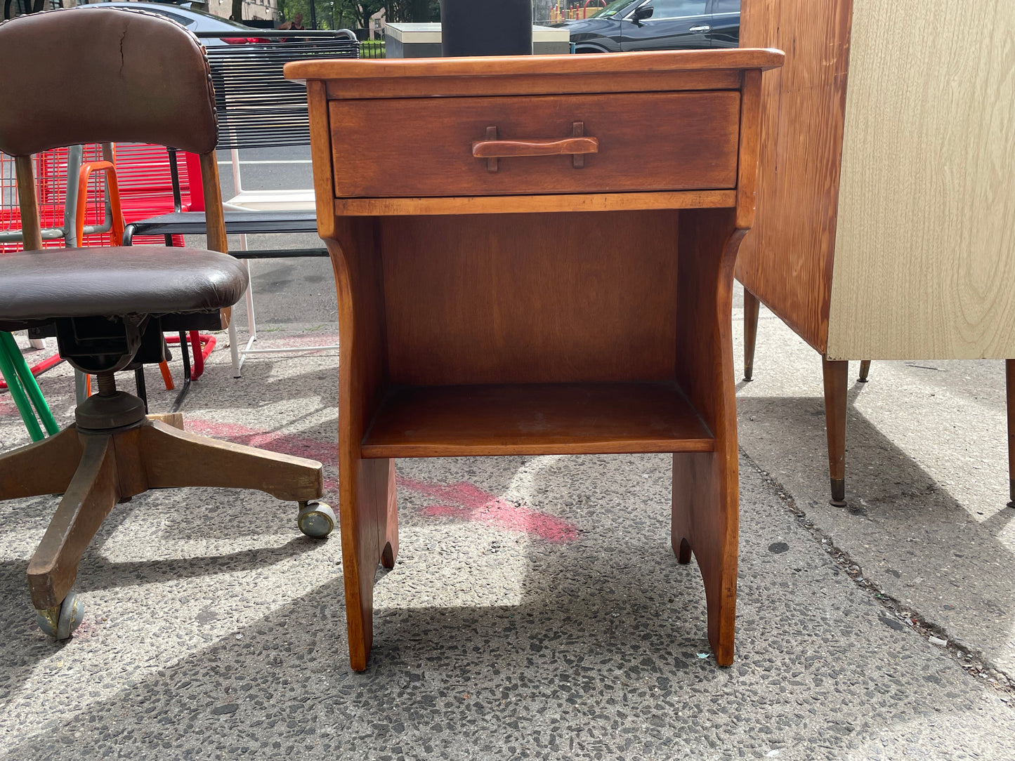 Pair of Craft Style Solid Maple Nightstands