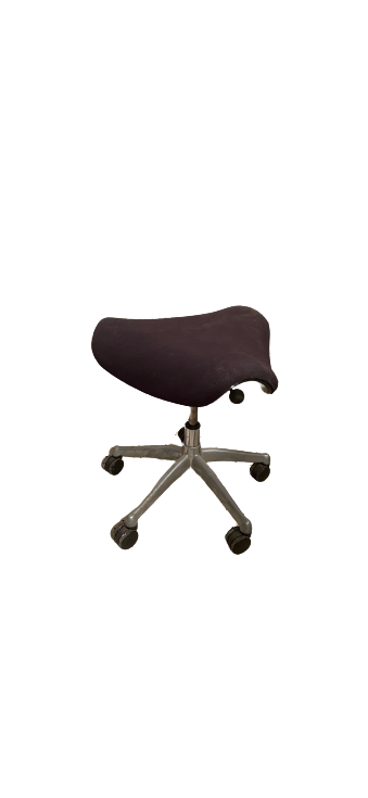 Vintage Humanscale Freedom Saddle Stool  Postmodern Black/Deep Purple Ergonomic Swivel Chair