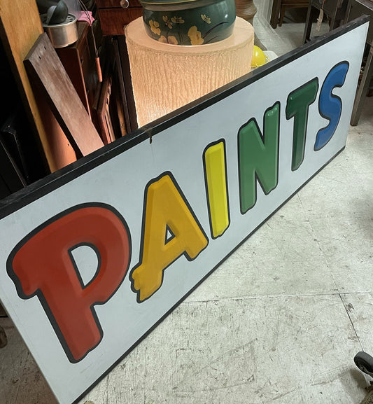 Oversized Vintage Rainbow “Paints” Porcelain Sign