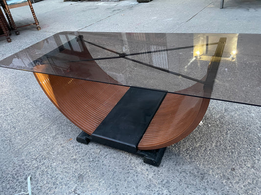 Post Modern Smoke glass Two Toned Coffee Table