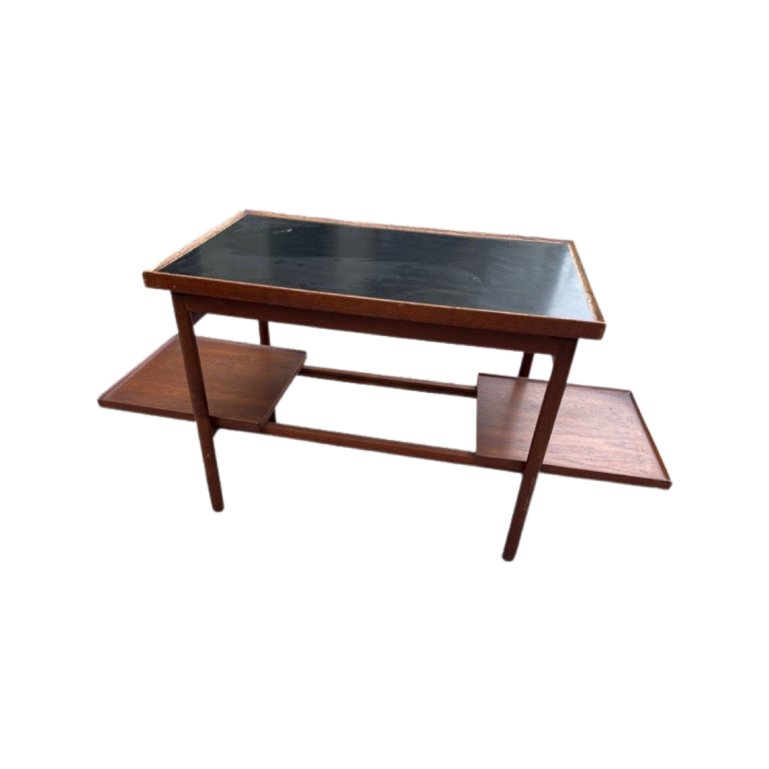 Danish Teak Two Tier Adjustable Serving Table