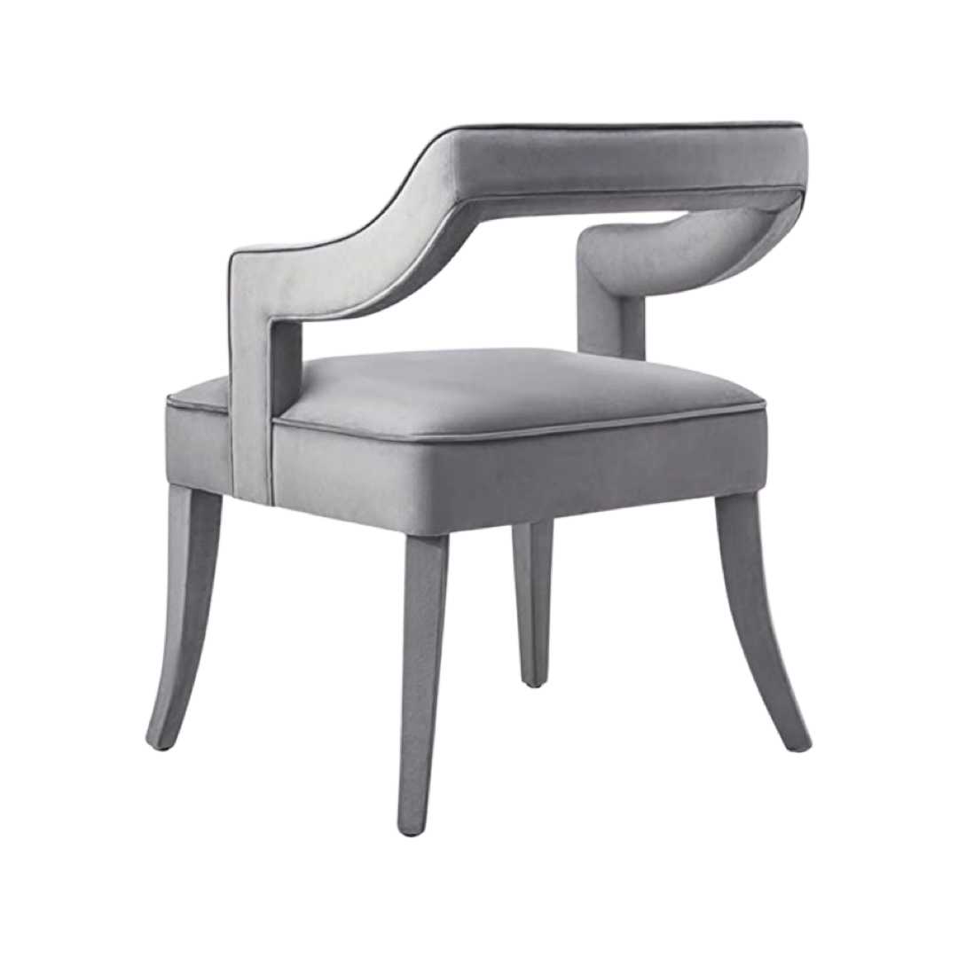 TOV Furniture Tiffany Modern Upholstered Dining Room Chairs, Gray (Priced Individually)