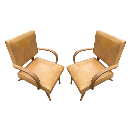 Viking Vintage Viko Baumritter Vinyl Chairs With Bentwood Bridge Arms (Pair Available Priced Individually)