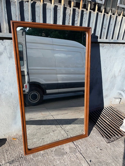 Mid Century Walnut Mirror - 30x50” tall