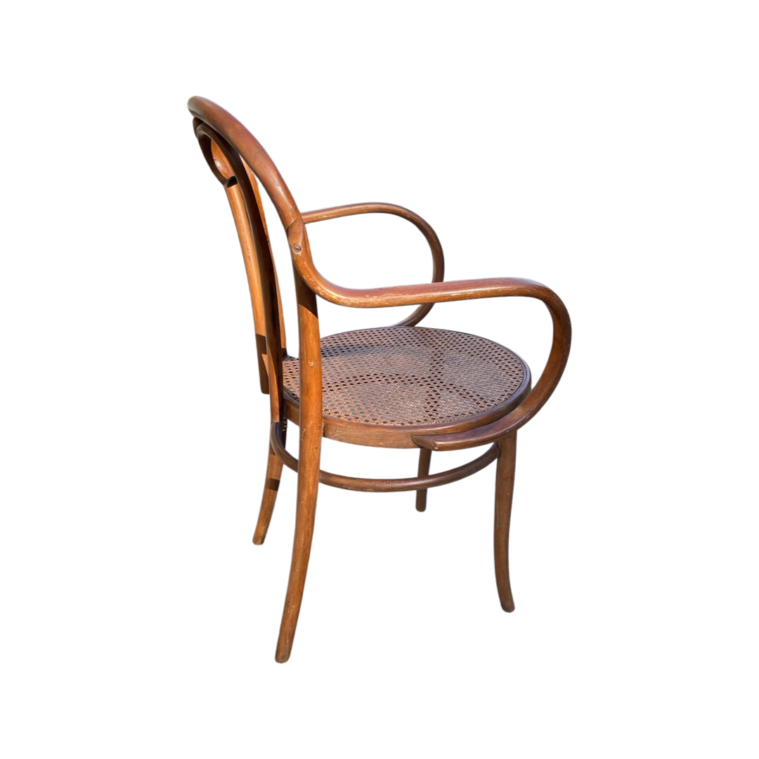 Thonet Bentwood Sweetheart Cane Chairs With Arms  (Priced Individually)