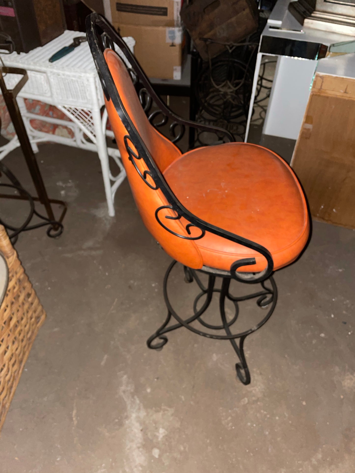 Orange Swivel Bar Stools Arthur Umanoff