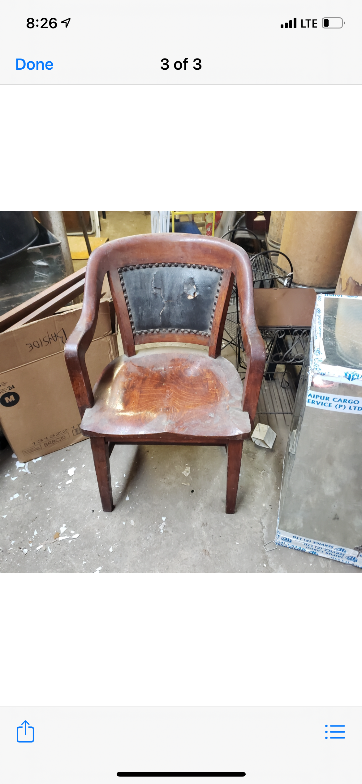 Rustic Wood and Leather Chair