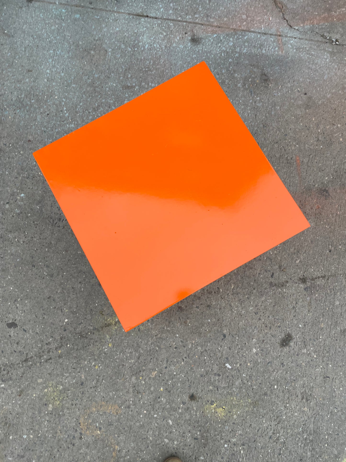 Orange High Gloss Painted Jonathan Adler Cube