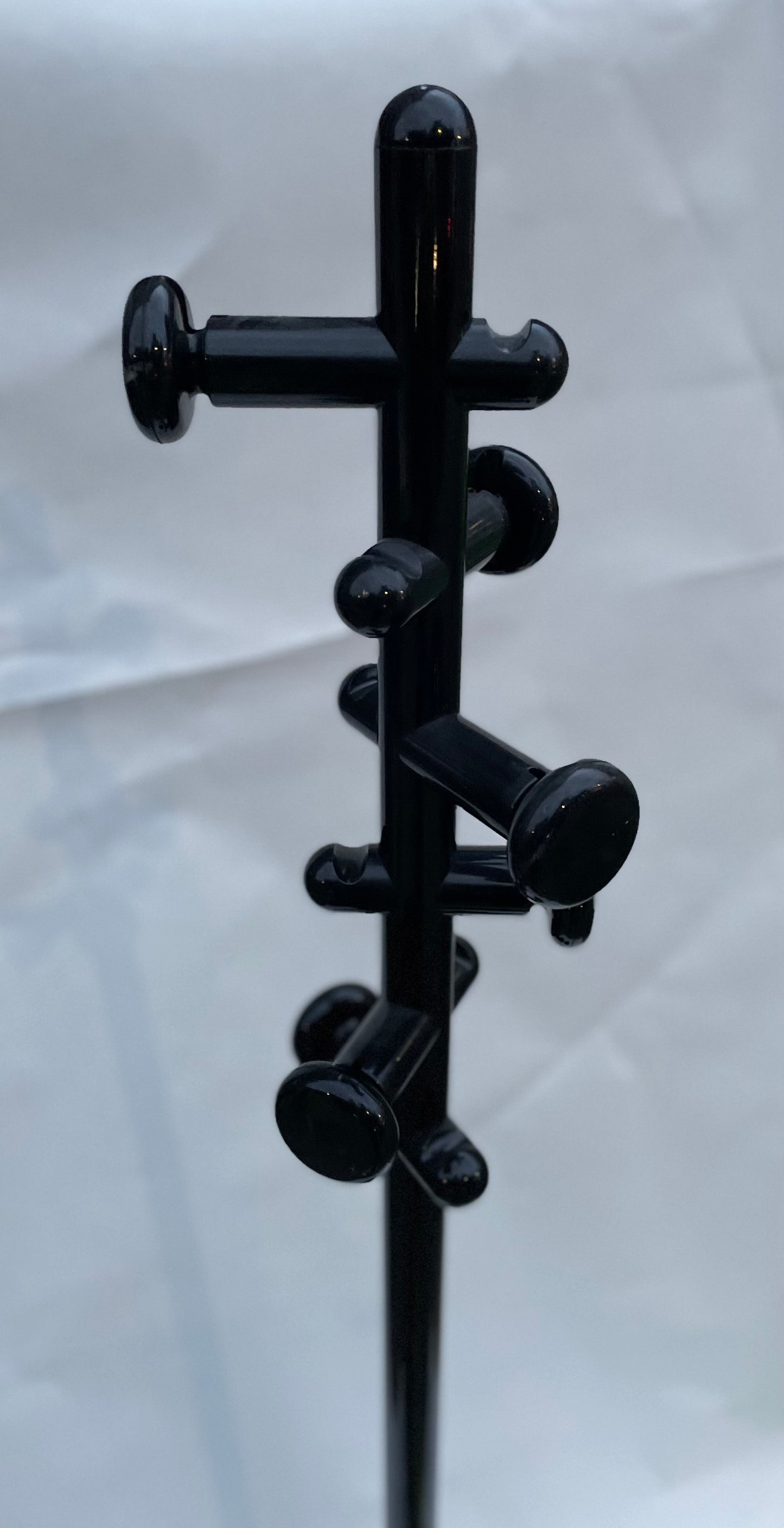 Vintage Kartell Style Post Modern Space Age Atomic Black Plastic Coat Rack