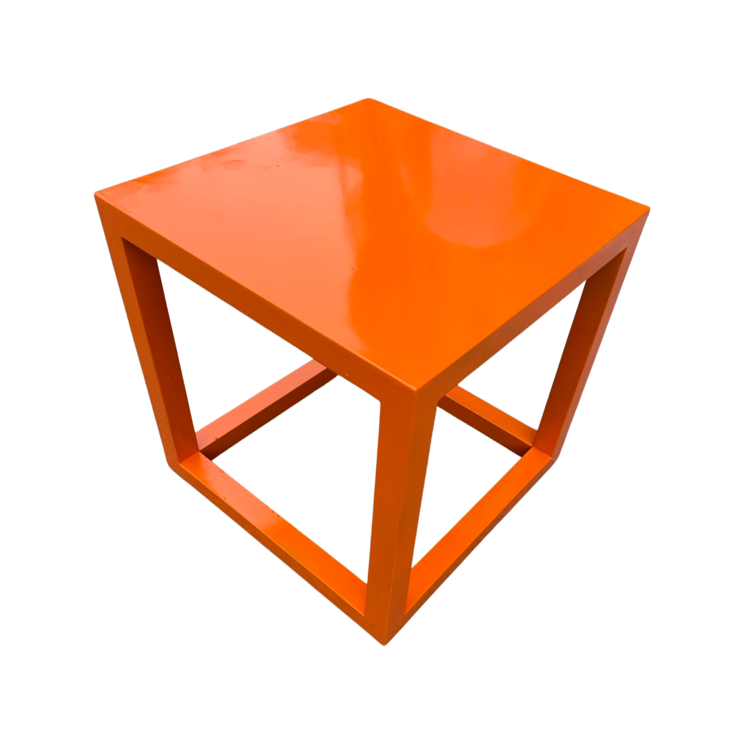 Orange High Gloss Painted Jonathan Adler Cube