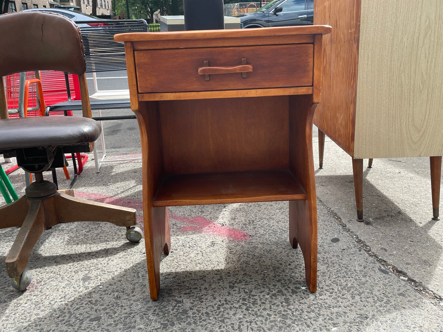 Pair of Craft Style Solid Maple Nightstands