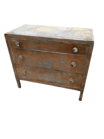 Rare Distressed Metal Dresser