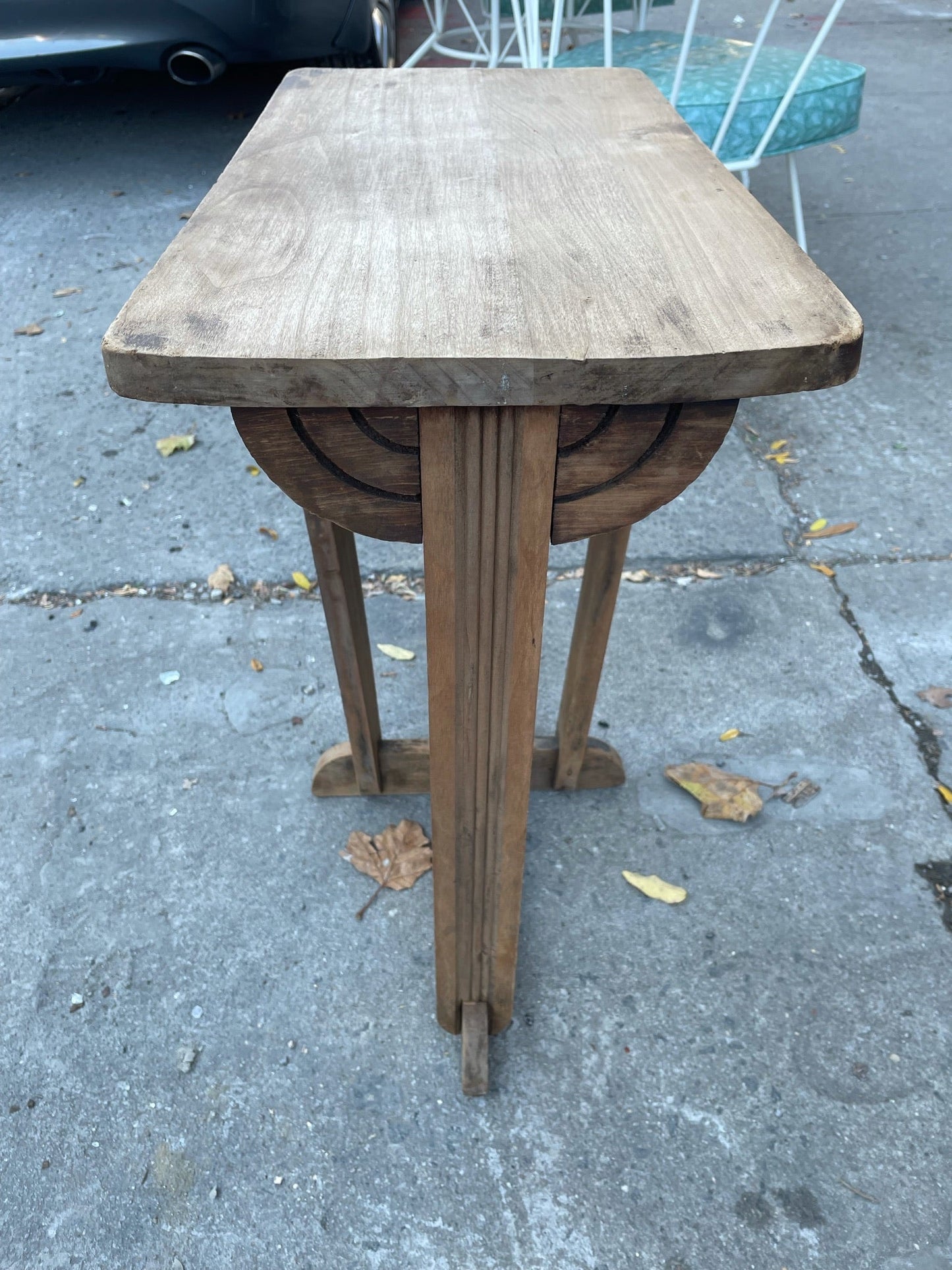 Avocado Green Painted Art Deco Small Side Table