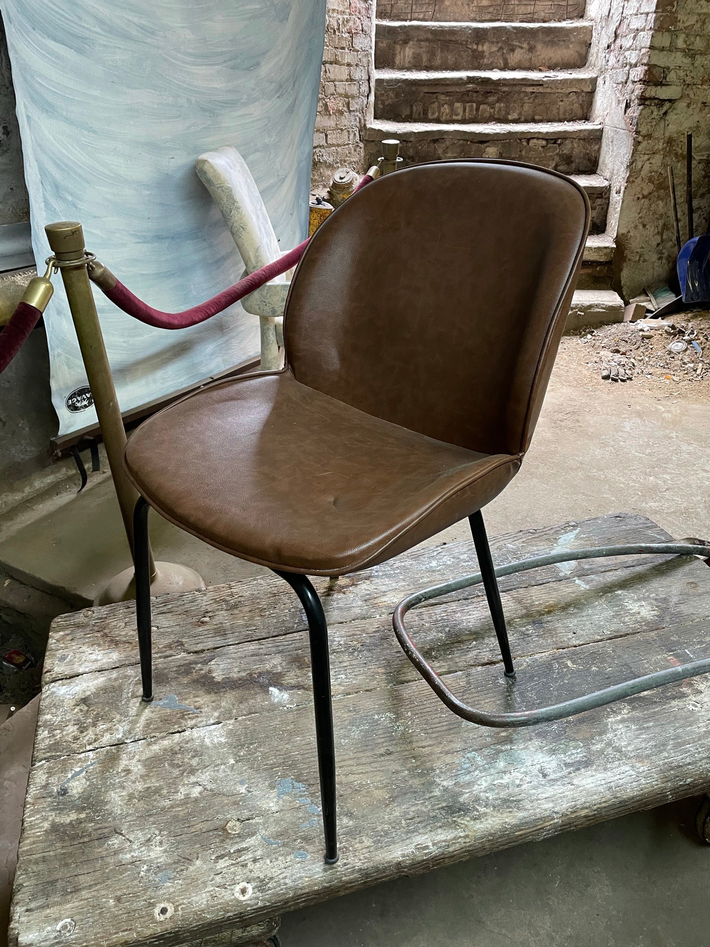 Pair of Brown Leather Fleetwood Dining Chairs