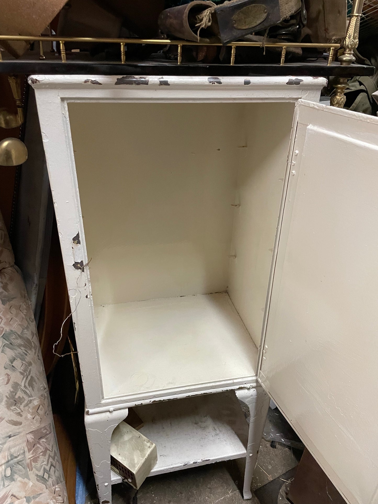 White Metal Dry Goods Hutch