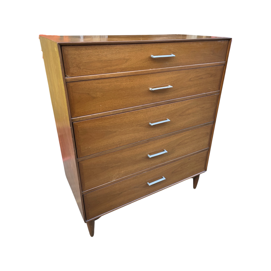 Ramsuer Furn. Co. Well Made Mid Century Modern Tall Boy Chest of Drawers