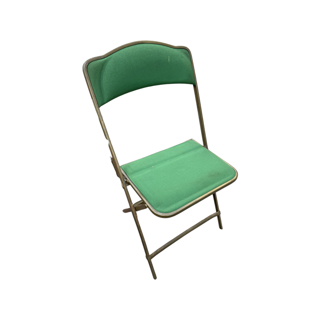 Pairs of Colorful Brass Folding Chairs