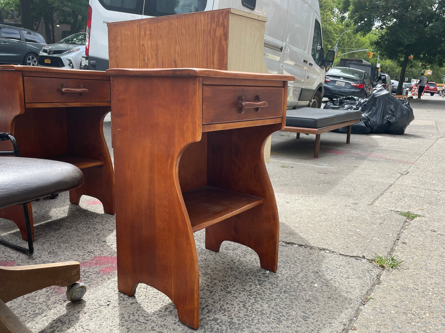 Pair of Craft Style Solid Maple Nightstands