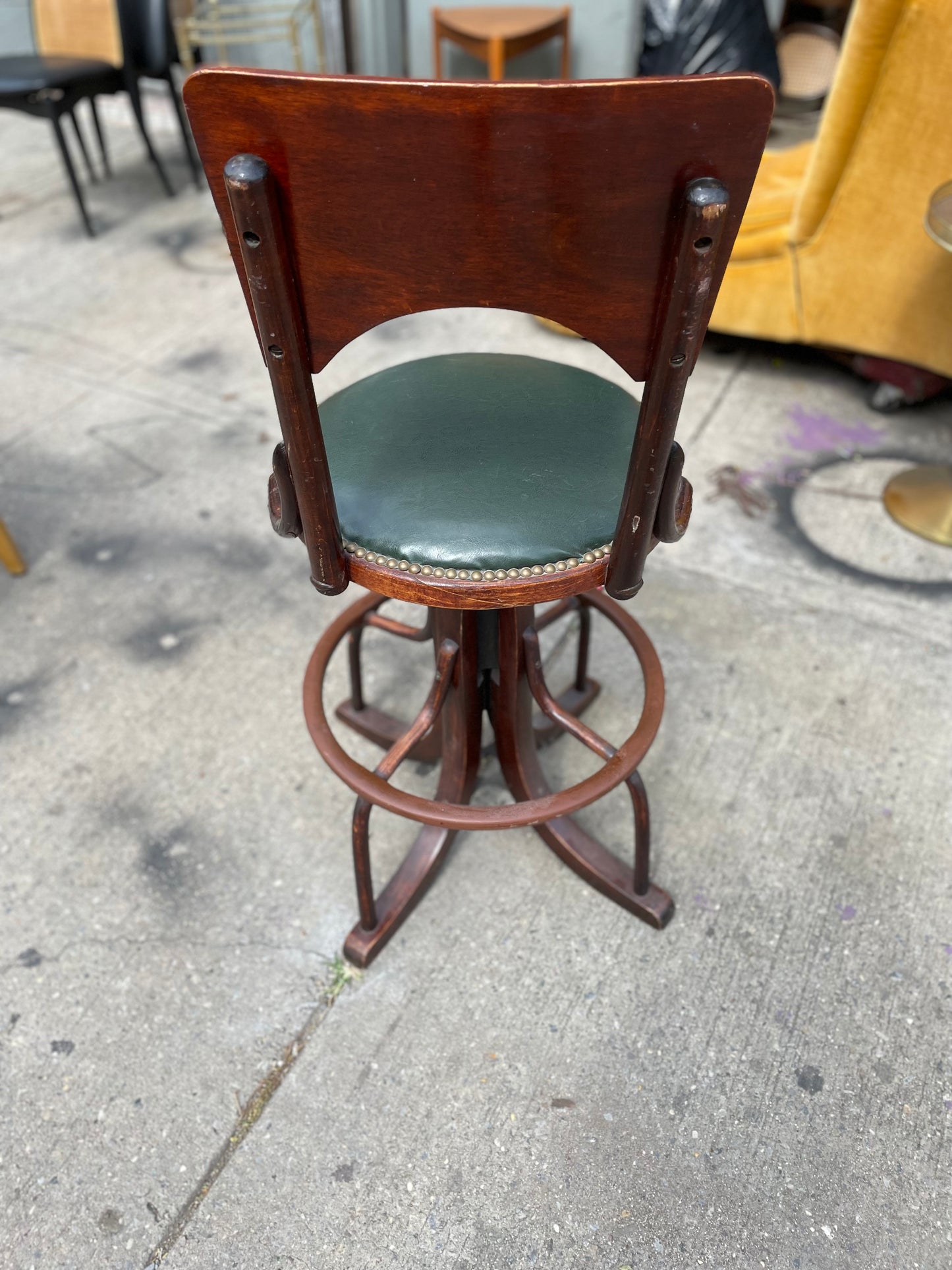 Antique Telephone Operator Adjustable Bar Height Stool