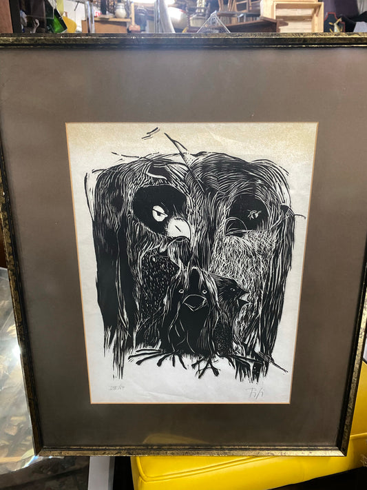 Signed Framed Scratch Board Lithographs (Various Ones Available)