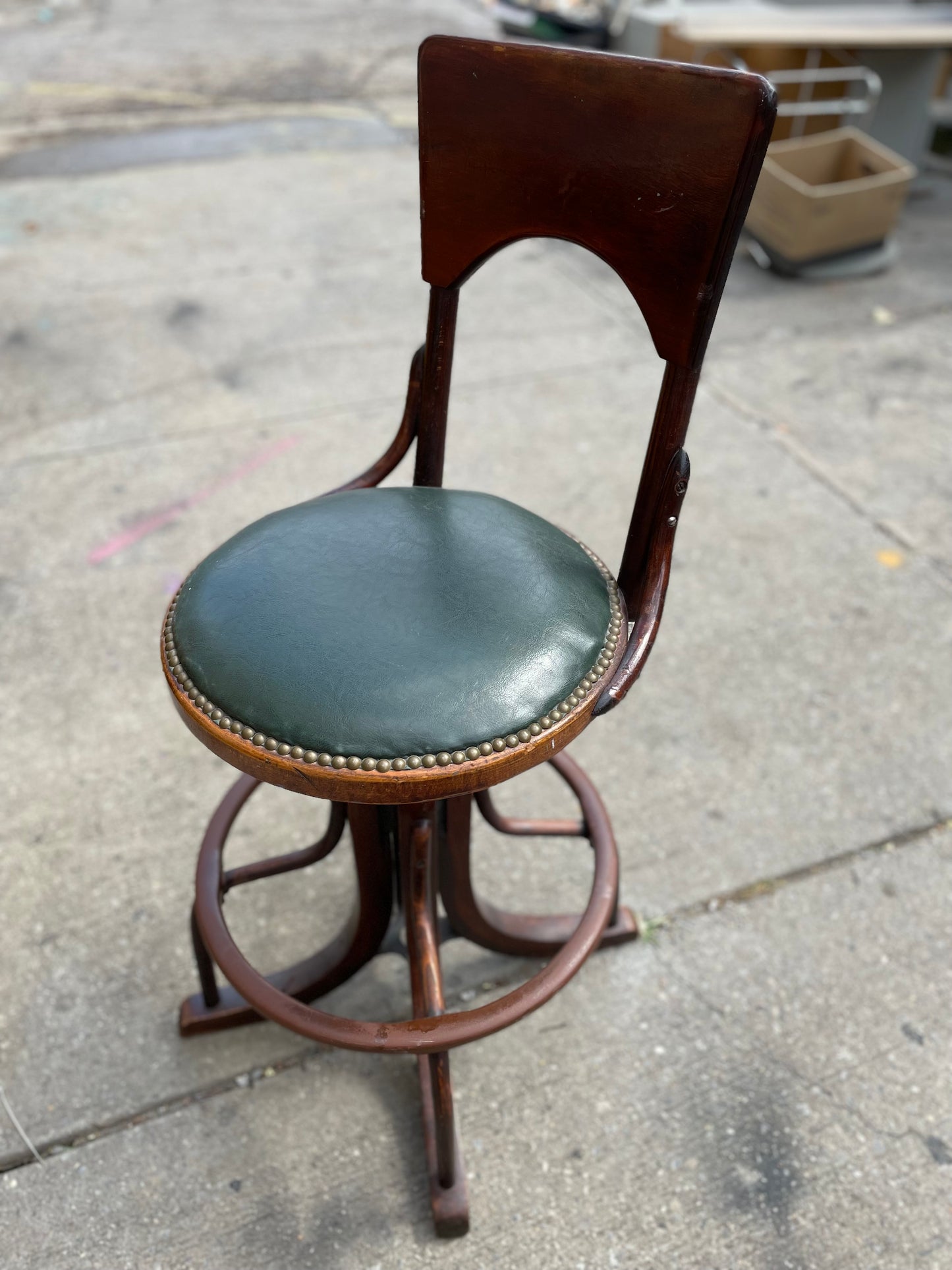 Antique Telephone Operator Adjustable Bar Height Stool