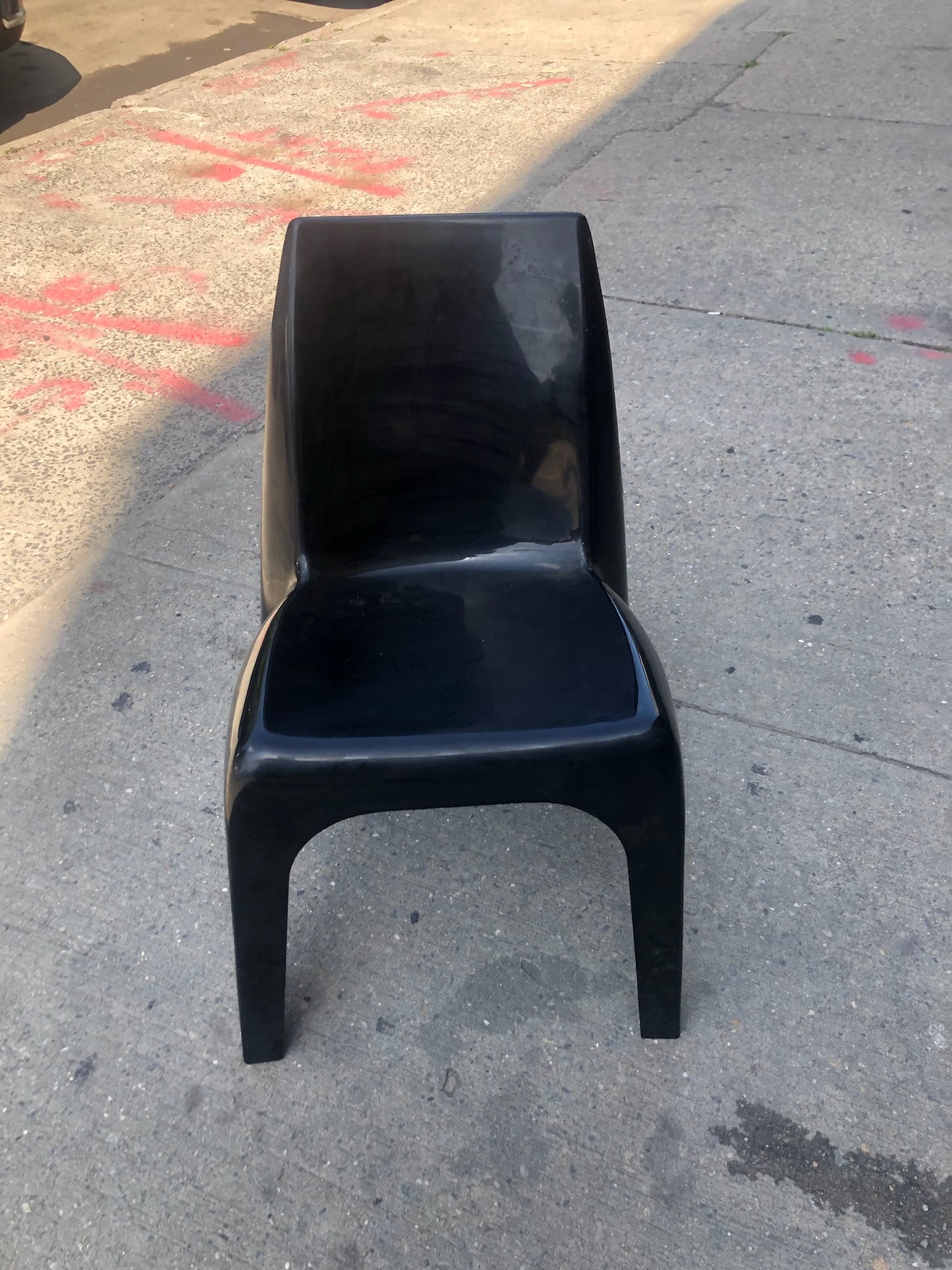 Single Black Plastic Molded Vintage Chair by Marbon