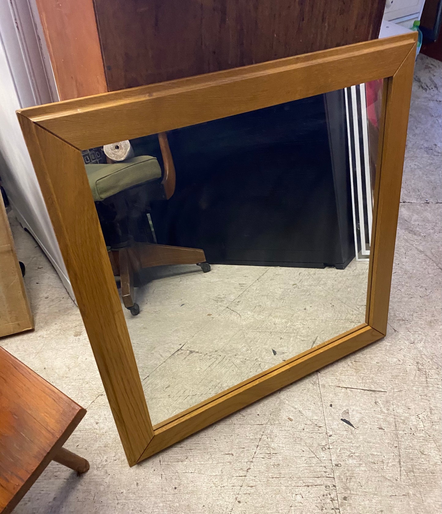 Wood Framed Square Mirror - 30x30”