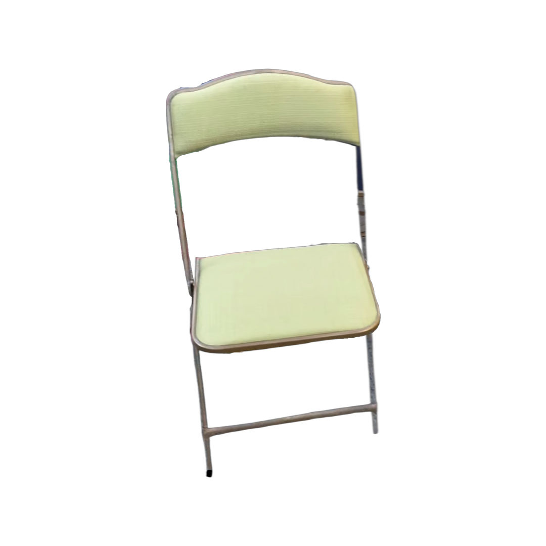 Pairs of Colorful Brass Folding Chairs