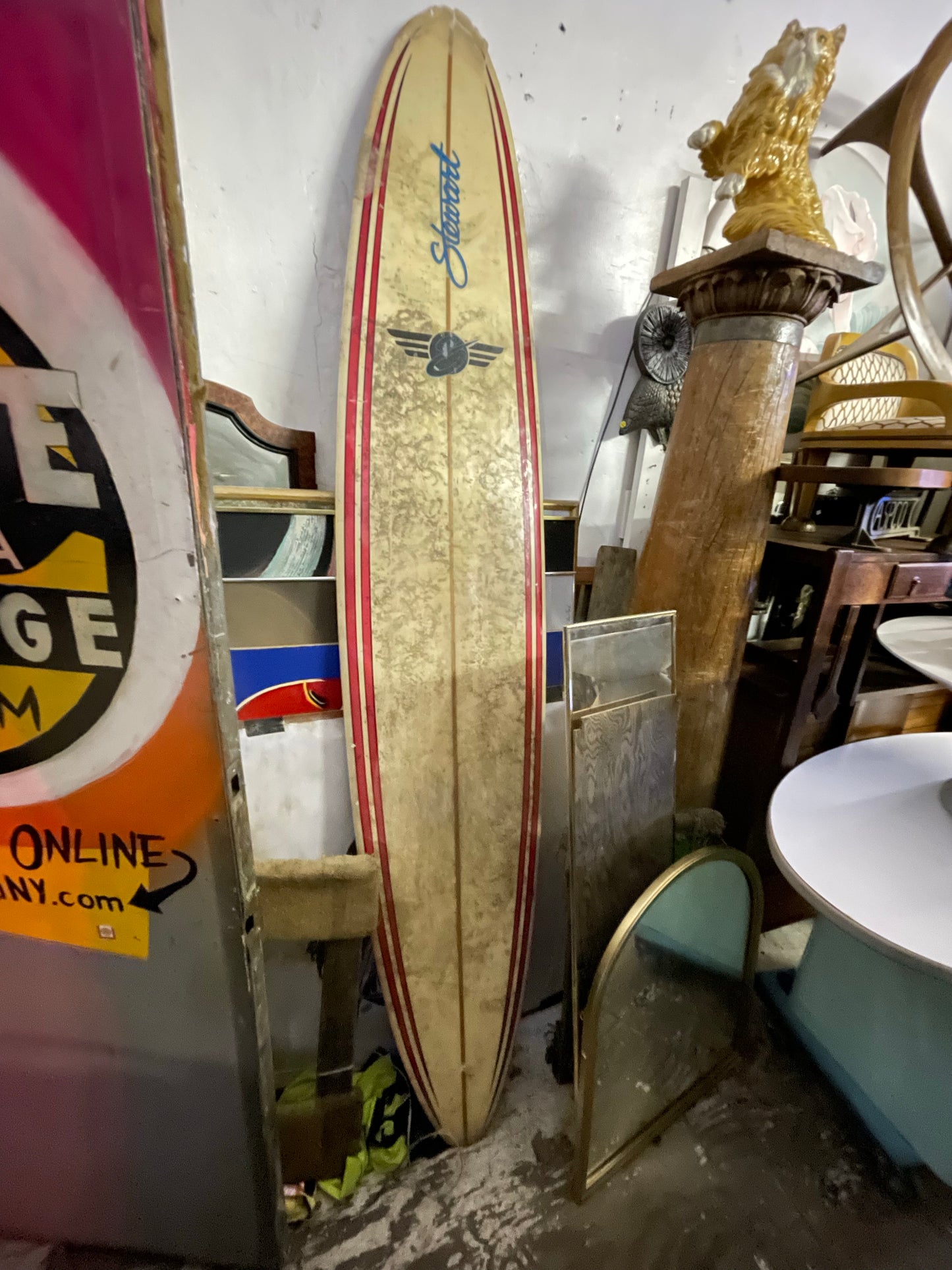 Vintage 1960s Stewart Longboard Surfboard