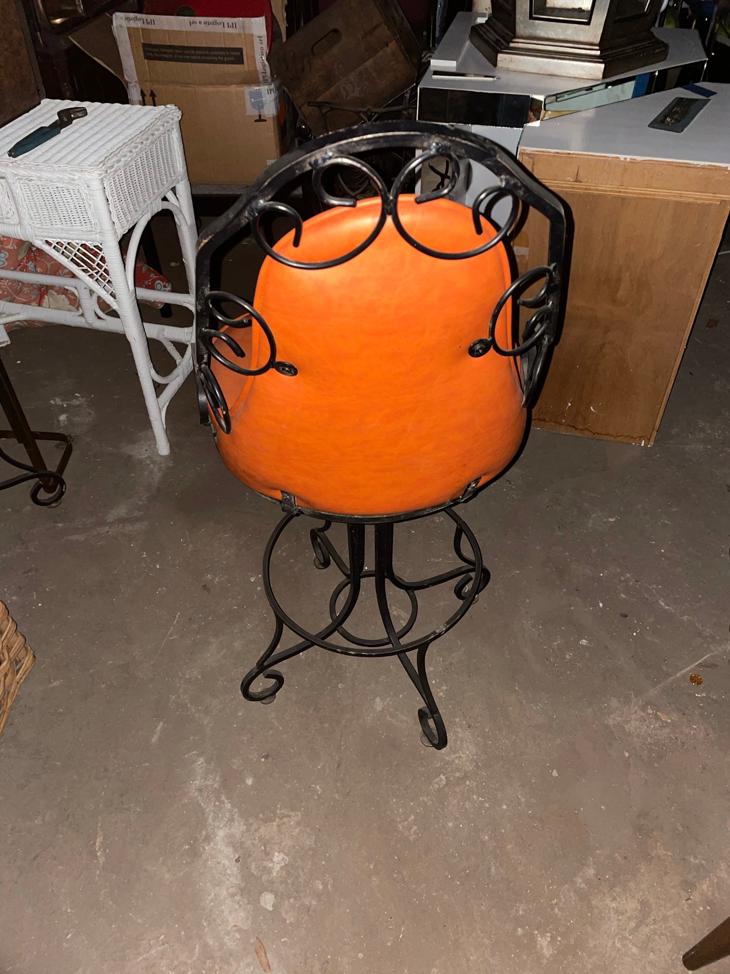 Orange Swivel Bar Stools Arthur Umanoff