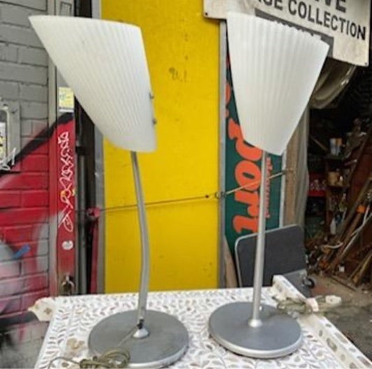 Deco Fluted Table Lamp with White Glass Shade (Only 1 Available)