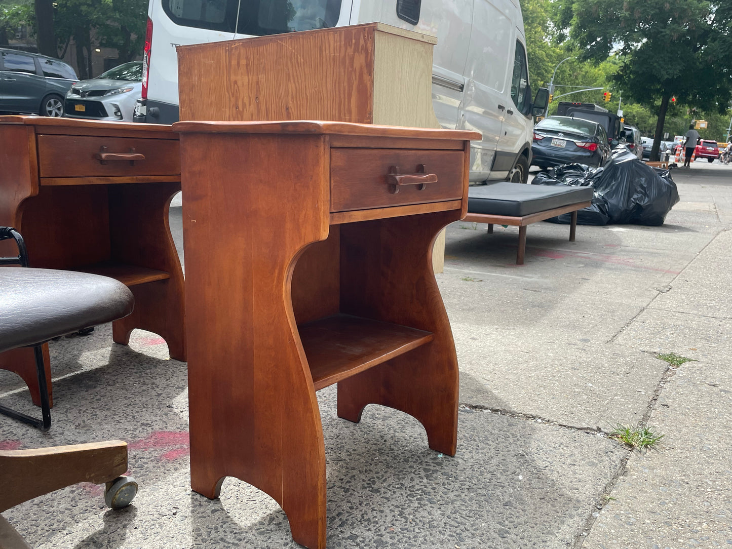 Pair of Craft Style Solid Maple Nightstands