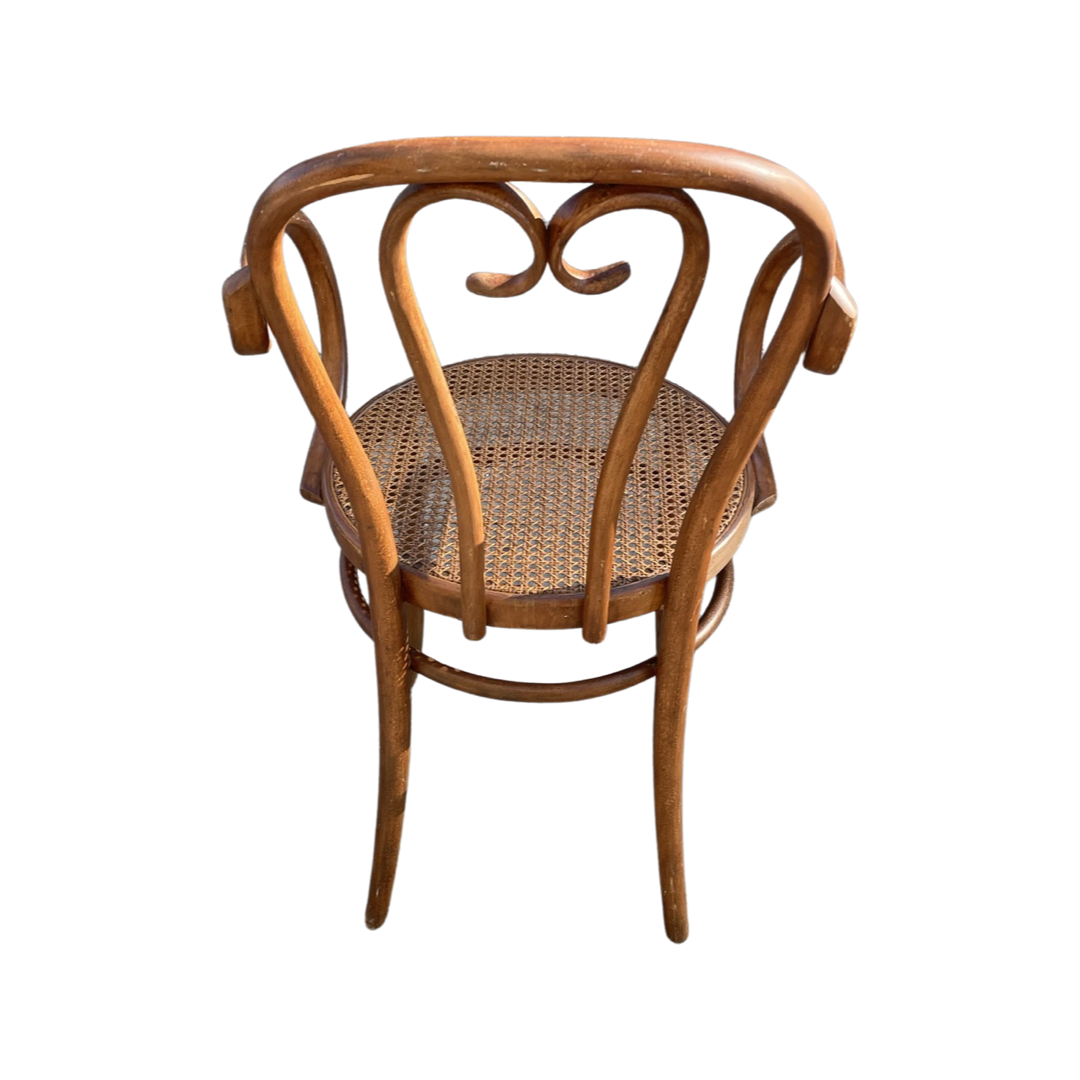 Thonet Bentwood Sweetheart Cane Chairs With Arms  (Priced Individually)