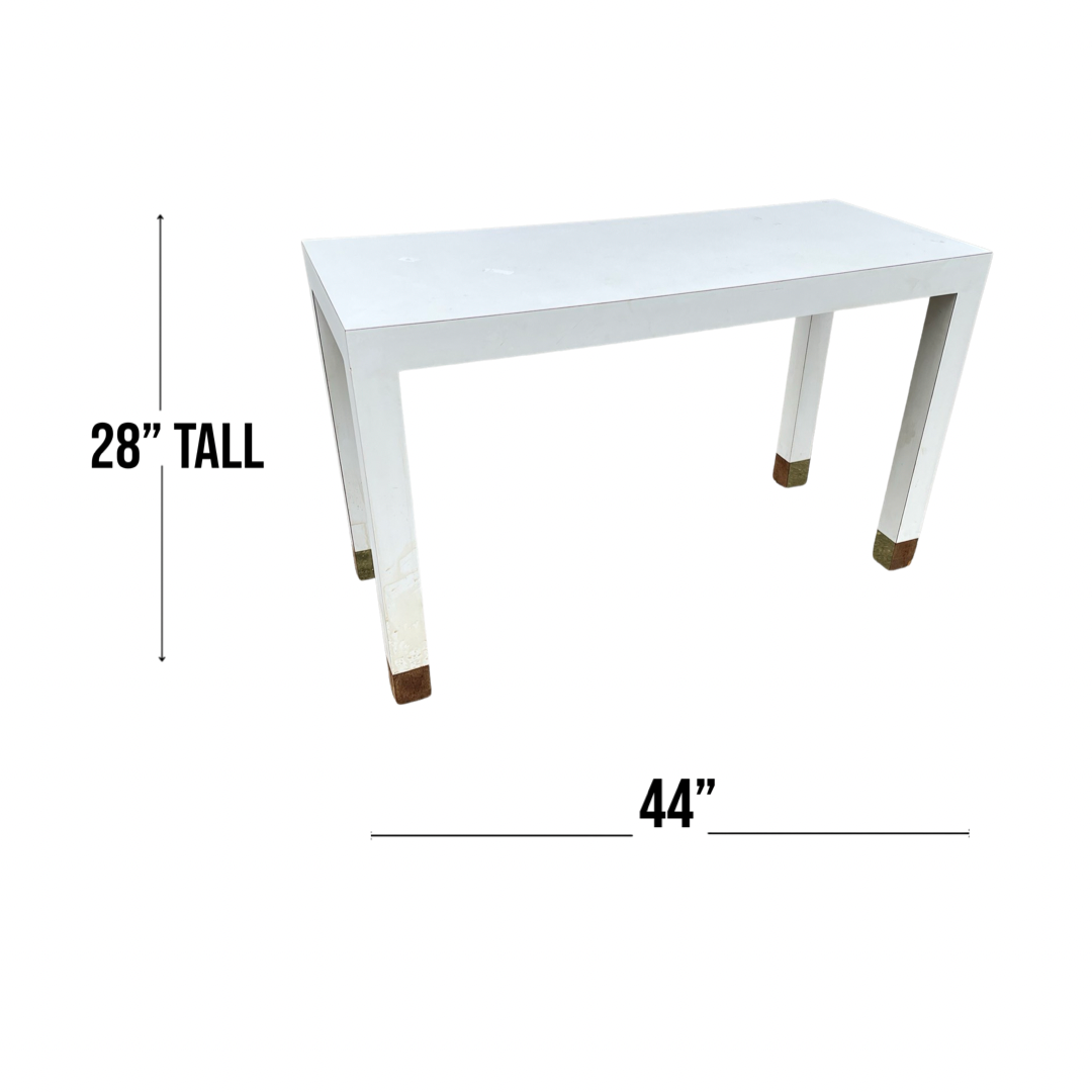 White and Brass Laminate Console Table