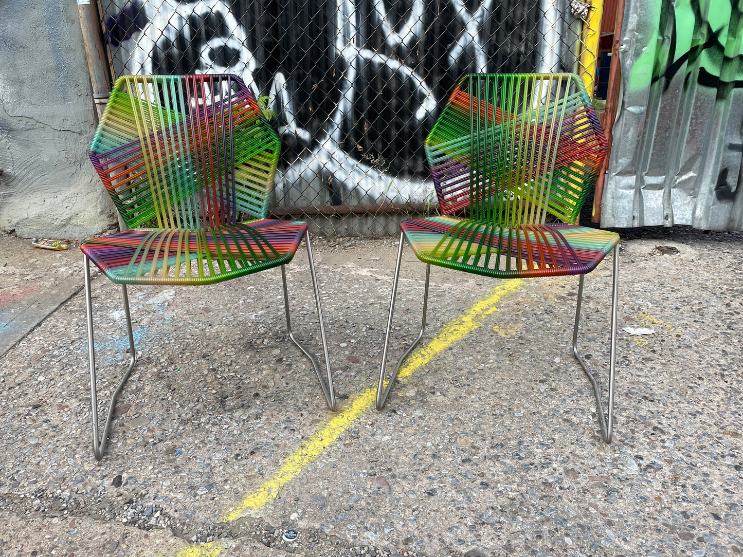 Pair of Multicolored Tropicalia Dining Chairs By Moroso