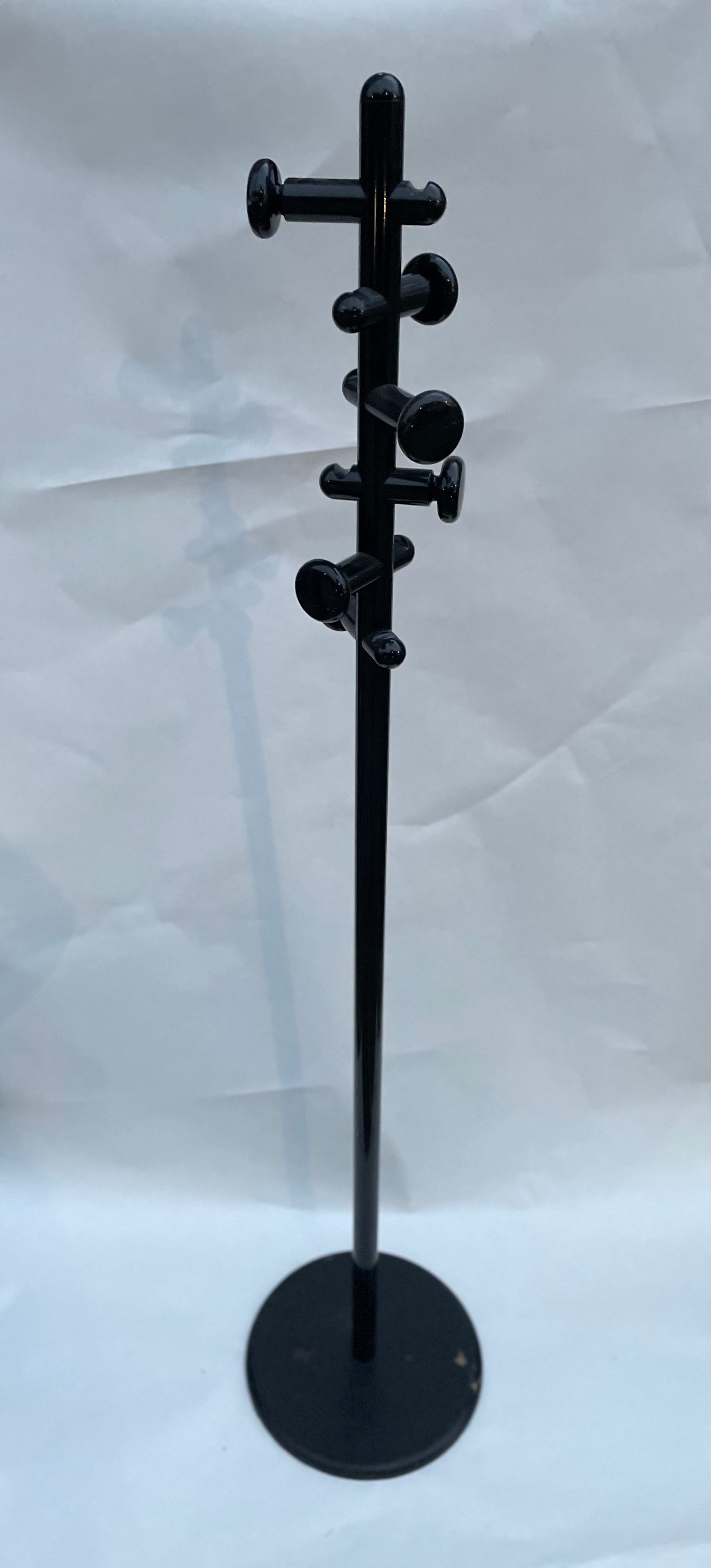 Vintage Kartell Style Post Modern Space Age Atomic Black Plastic Coat Rack