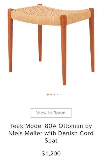 Teak Model 80A Stool by Niels Moller with Danish Cord