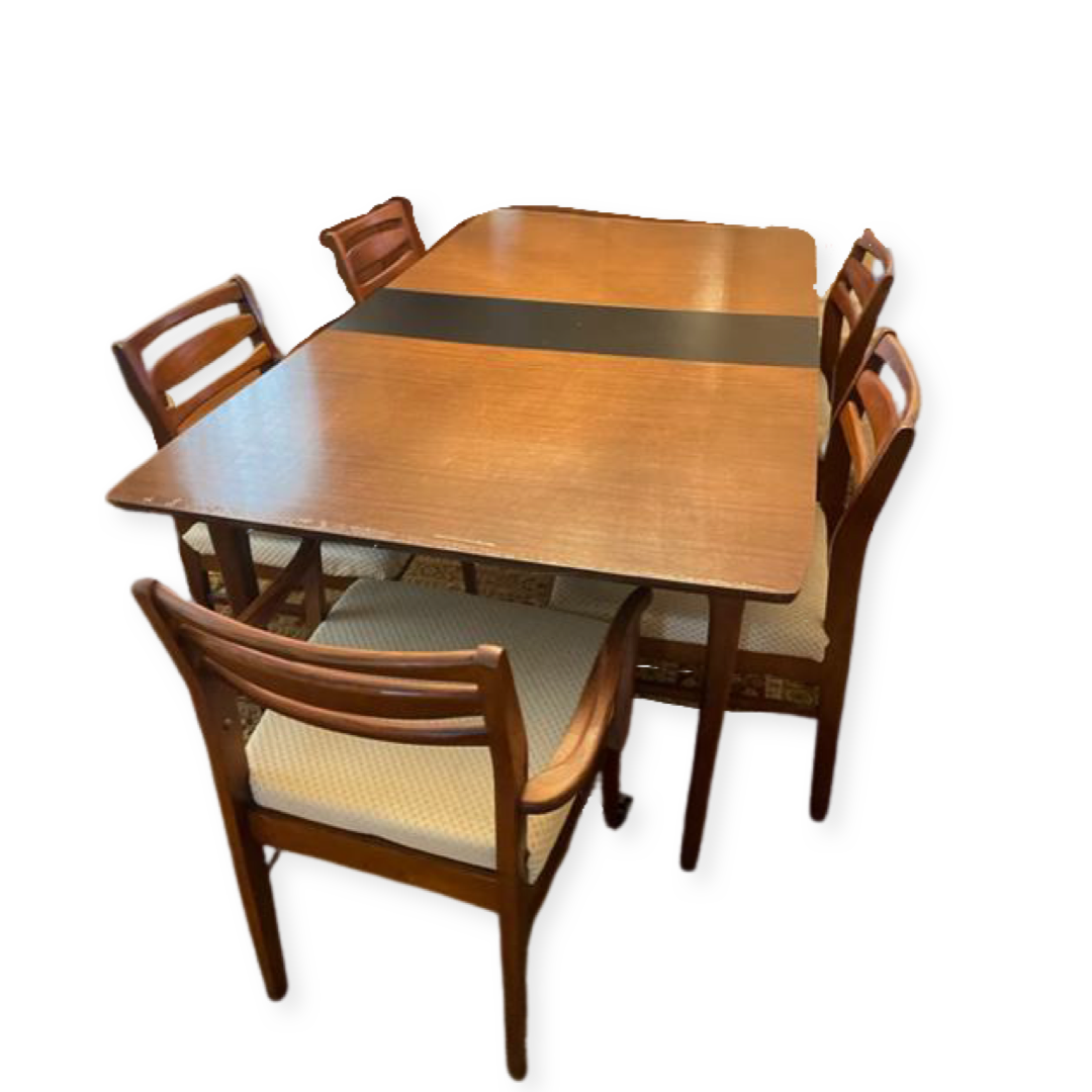 Rectangle Mid Century Modern Dining Table and Cat Eye Mid-Century Modern Dining Chairs (6 Chairs Available Table and Chairs Sold Separately)