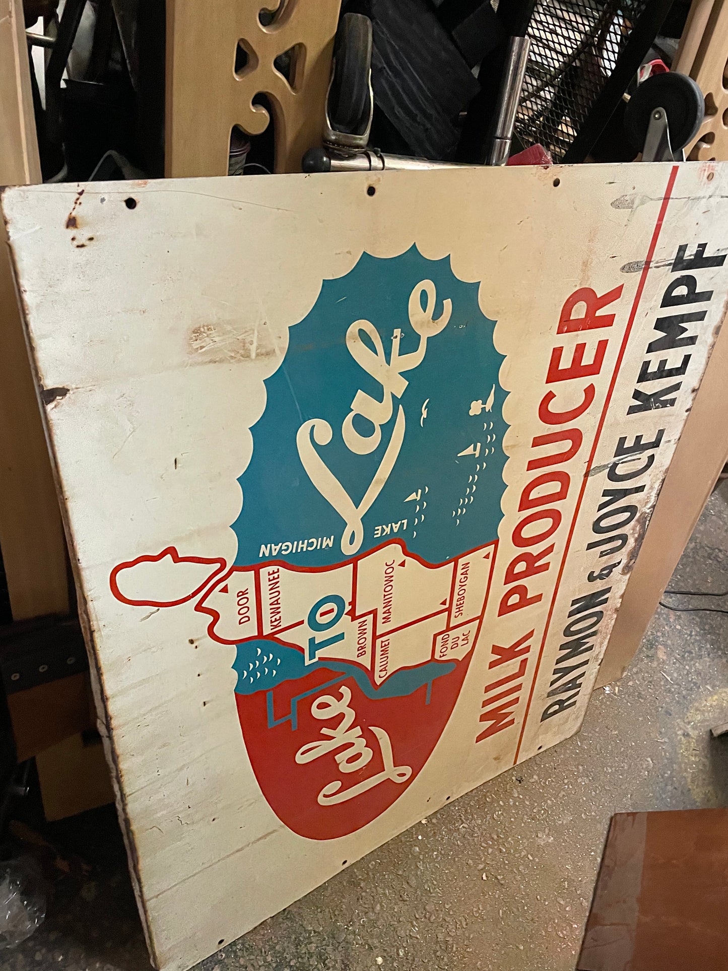 Vintage Lake To Lake Milk Producer Metal Signage