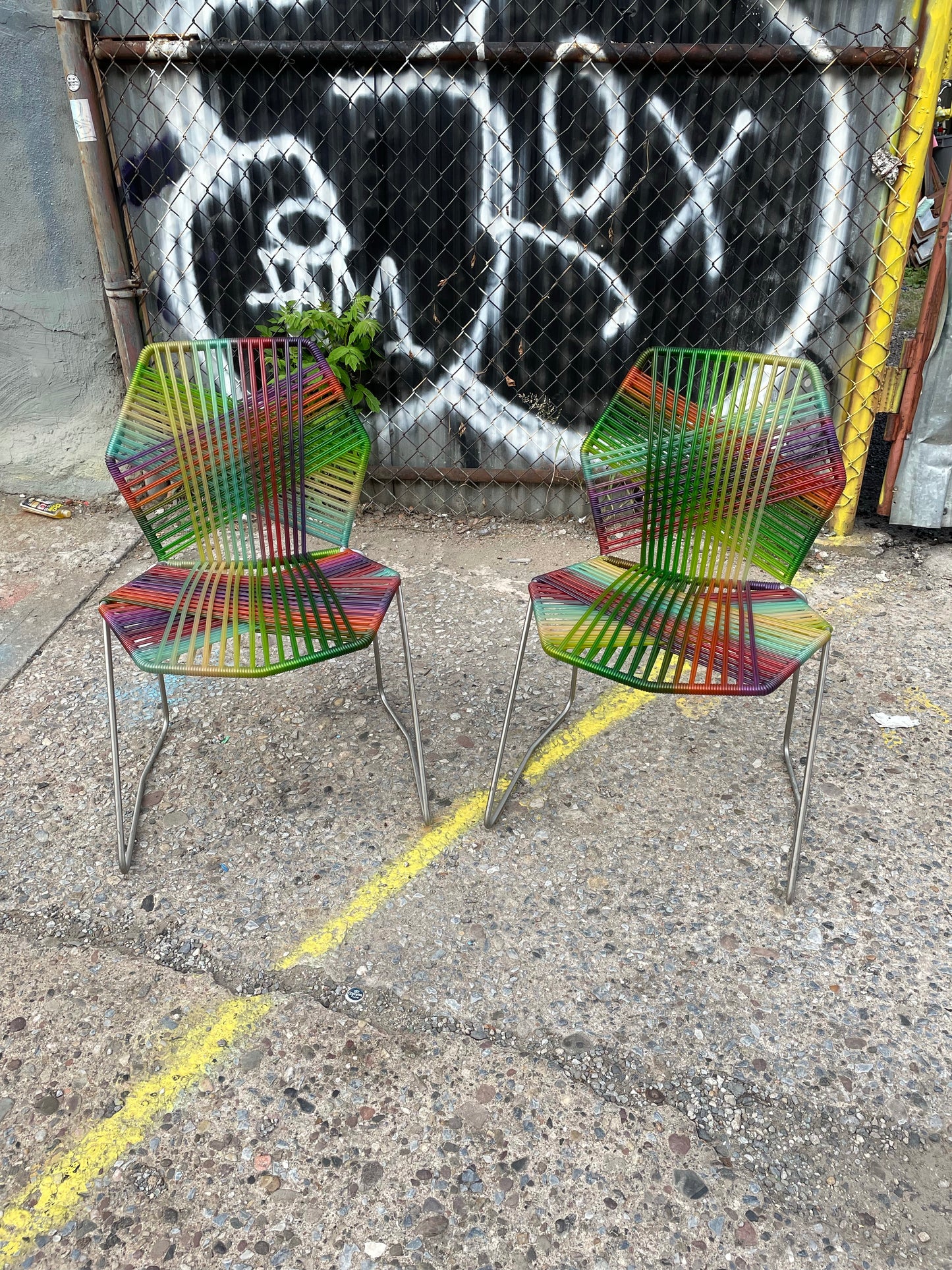 Pair of Multicolored Tropicalia Dining Chairs By Moroso