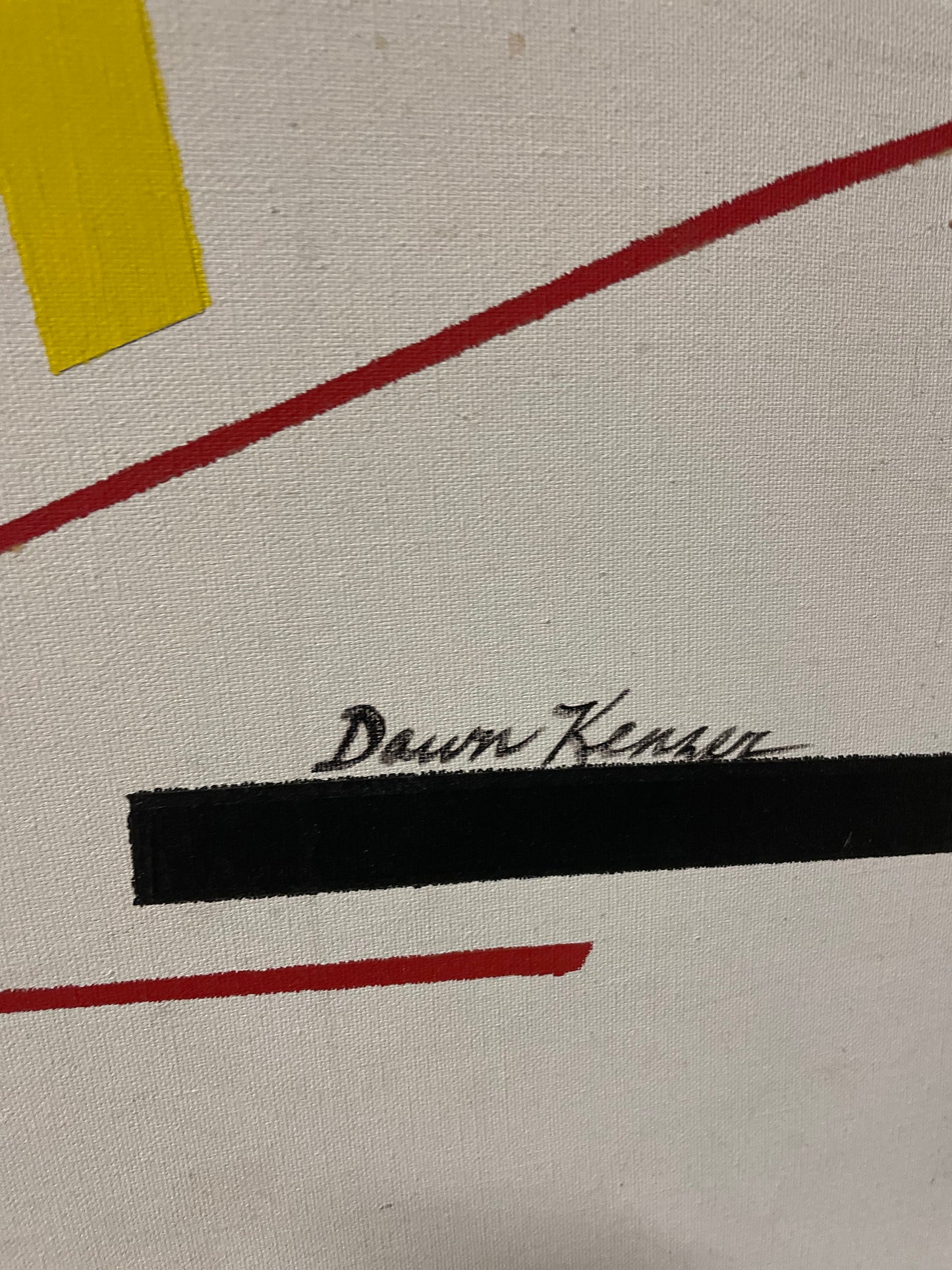 Original Suprematism Art on Canvas by Dawn Kenzer 3x5’ tall - As Is