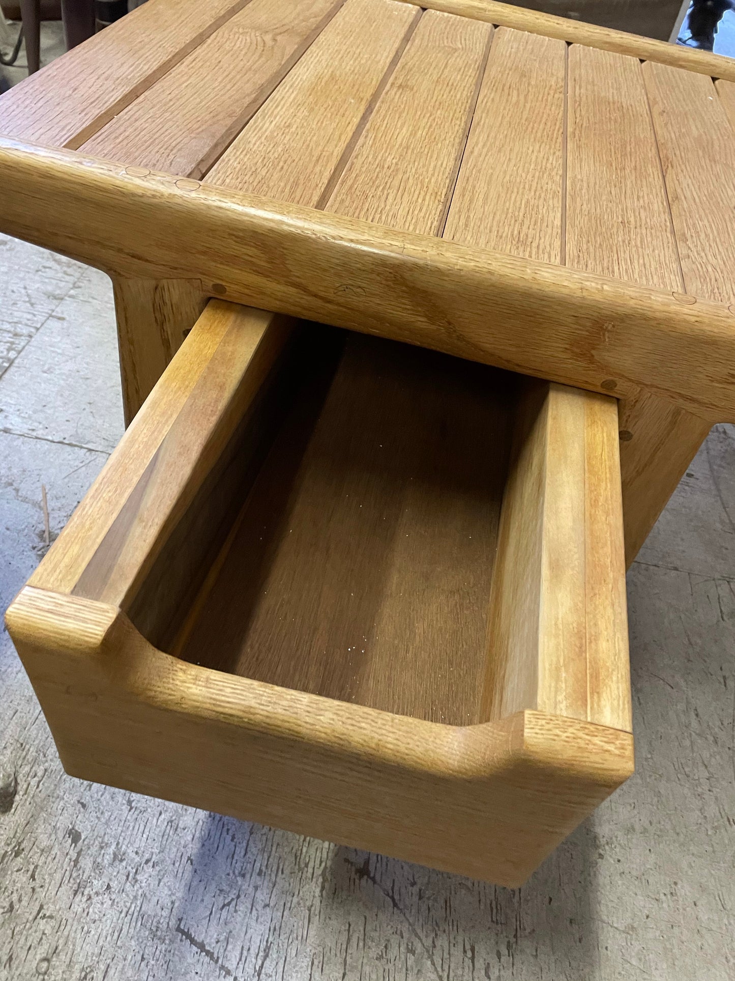 Solid Wood Mid Century Platform Style Side Table