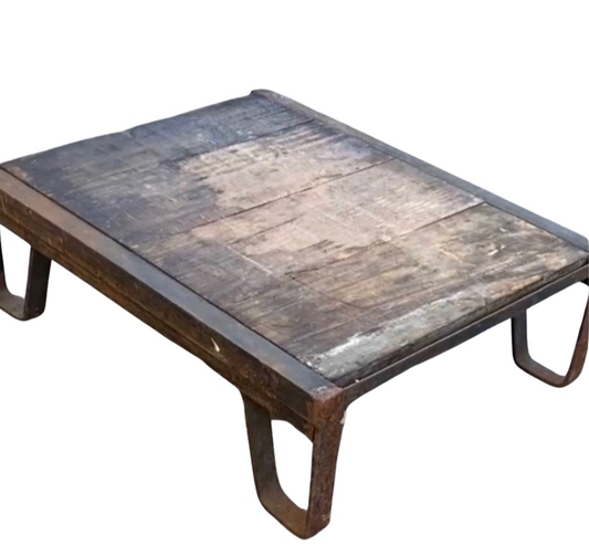 Reclaimed Wood Low Profile Industrial Coffee Table