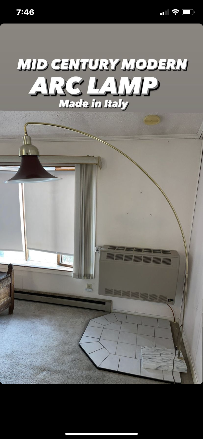 Mid Century modern arc lamp