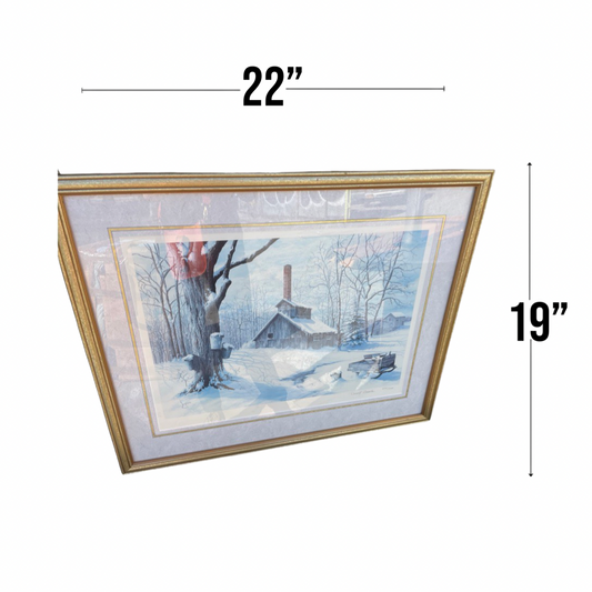 Framed Donald Boncela Print Snow Landscape