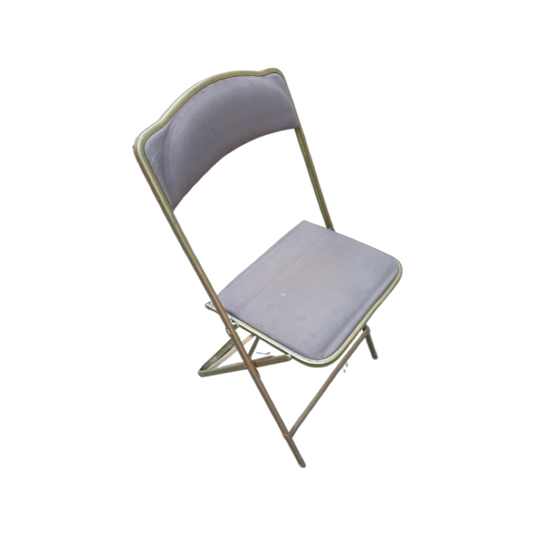 Pairs of Colorful Brass Folding Chairs