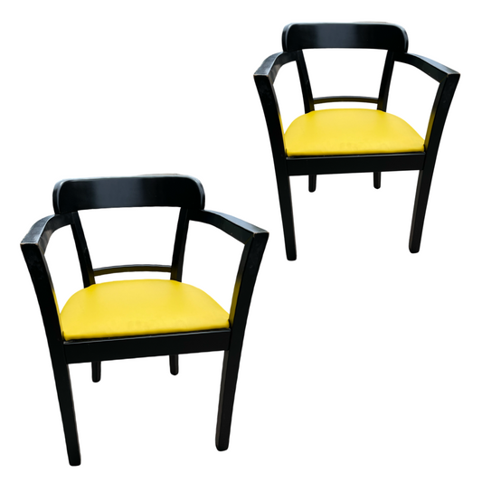 Pairs of Vintage Ikea Black Lacquer Dining Chairs